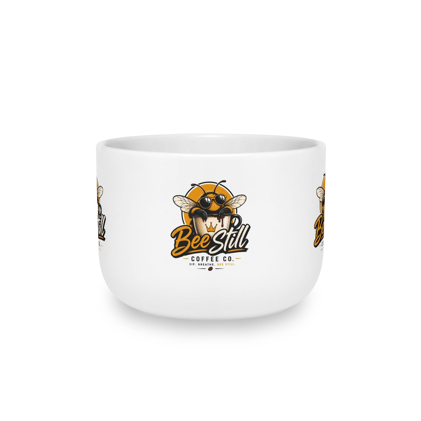 Bee Still Coffee Co. 25oz Ceramic Latte Mug — Large Bee Logo Coffee Cup