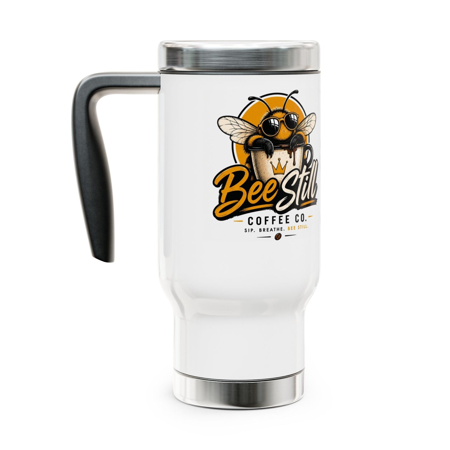 Stainless Steel Travel Mug with Handle, 14oz