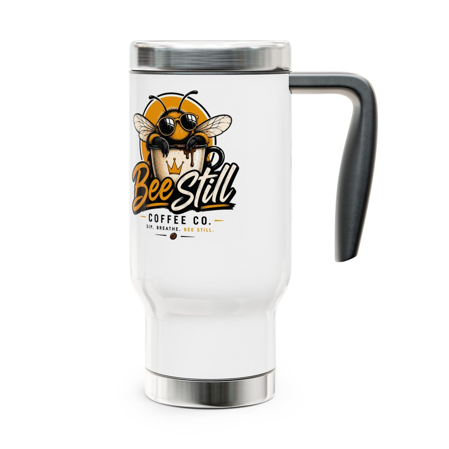 Stainless Steel Travel Mug with Handle, 14oz